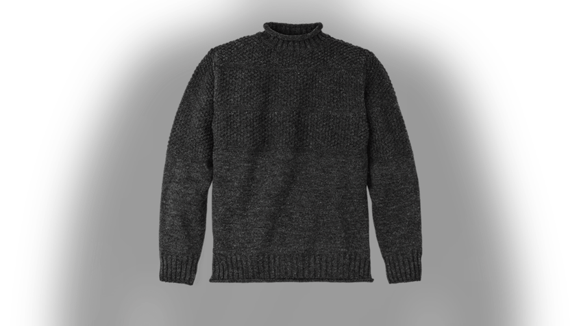 A wool sweater provides added warmth on cold winter days. 