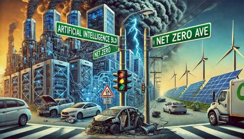 a big wreck is about to happen at the intersection of artificial intelligence boulevard and net zero avenue