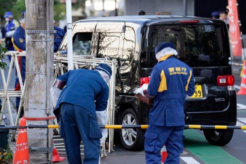 a car struck a barricade near the israeli embassy in tokyo police reportedly arrested the driver