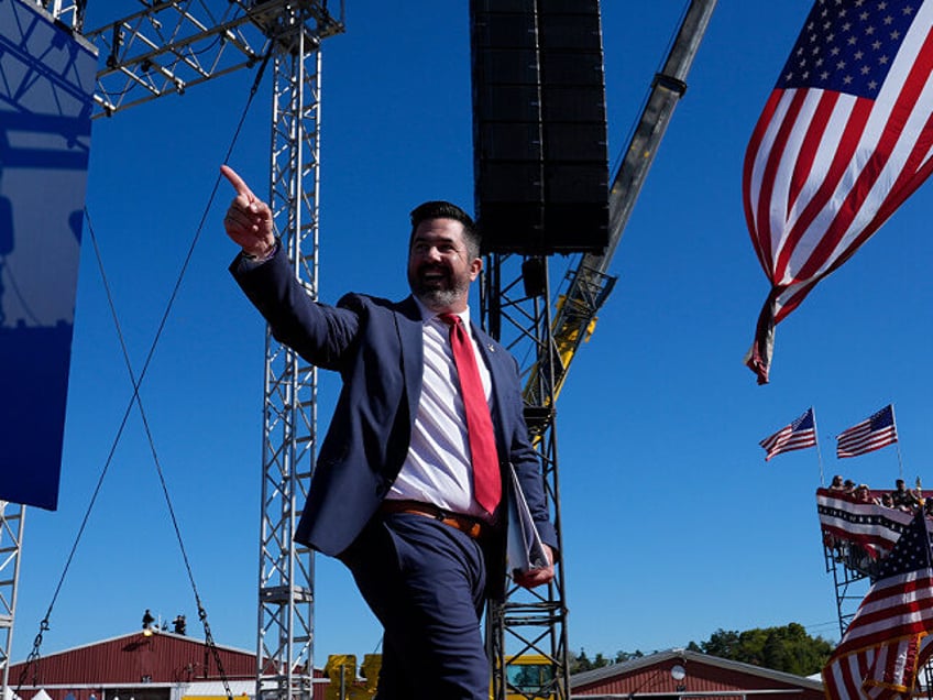 Sean Parnell arrives to speak at a campaign event for Republican presidential nominee form