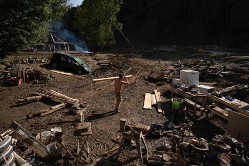 The devastation from Hurricane Helene is seen in North Carolina's Black Mountain on Octobe