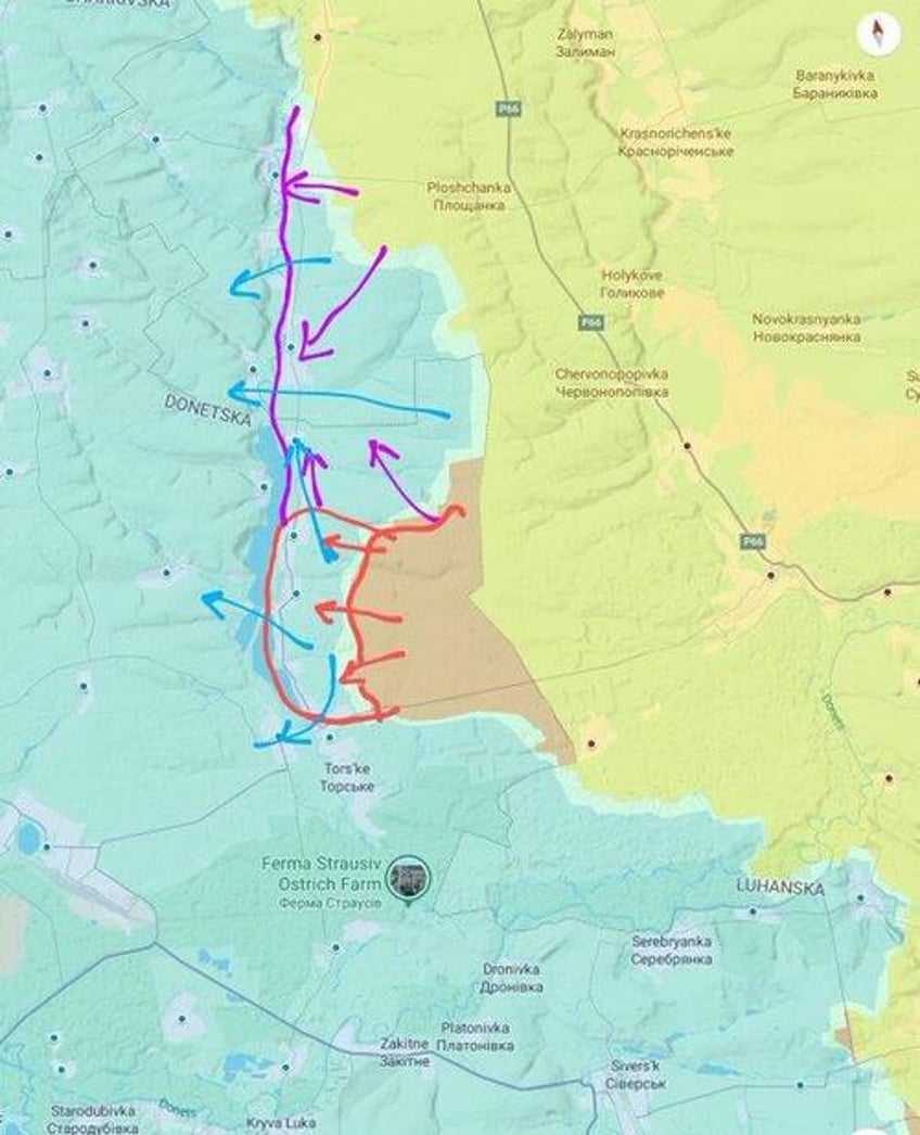 Map of Adviika front, annotated by Mikael Valtersson.