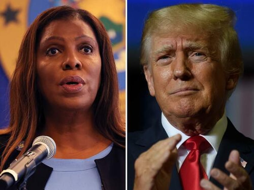 Letitia James and Donald Trump