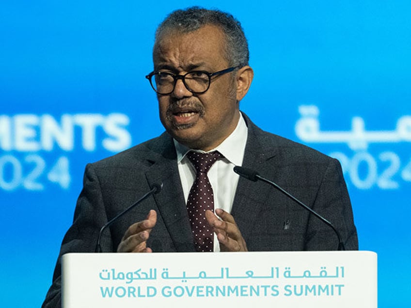 World Health Organization (WHO) chief Tedros Adhanom Ghebreyesus addresses the opening ses