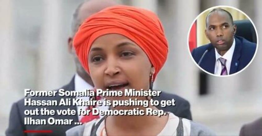 Ilhan Omar and former Somali Prime Minister Ali Khaire, who campaigned for her reelection recently. 