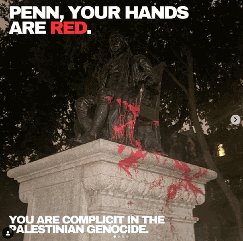 a symbol of imperial violence and colonialism activists at upenn deface statue of benjamin franklin