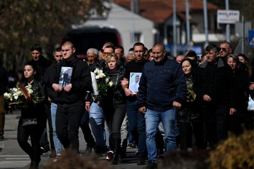 Families and friends of victims of the Kocani nightclub fire gathered for their funerals