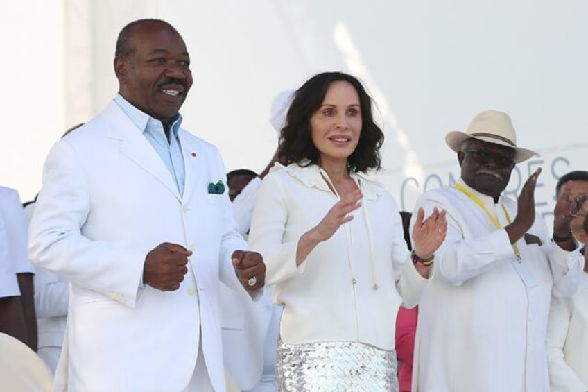 Gabon's former president Ali Bongo Ondimba, left, and his wife Sylvia are accused of embez