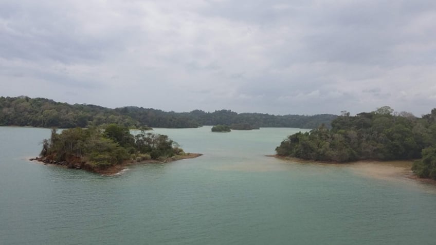 Picturesque Lake Gatun, Panama Canal.