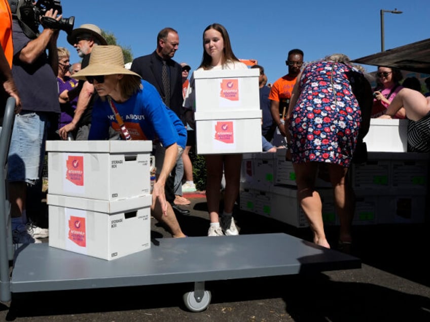 Arizona abortion-rights supporters deliver over 800,000 petition signatures to the capitol