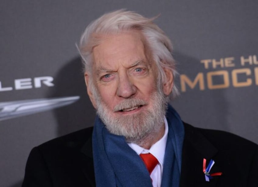 Canadian actor Donald Sutherland attends the premiere of 'The Hunger Games: Mockingjay - P