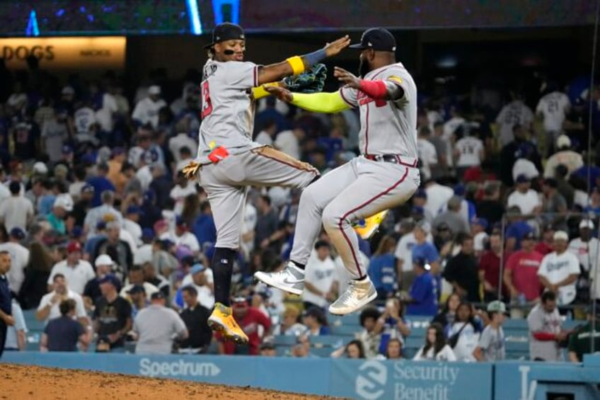 acuna hits grand slam on wedding night to become 30 hr 60 sb player as braves beat dodgers 8 7