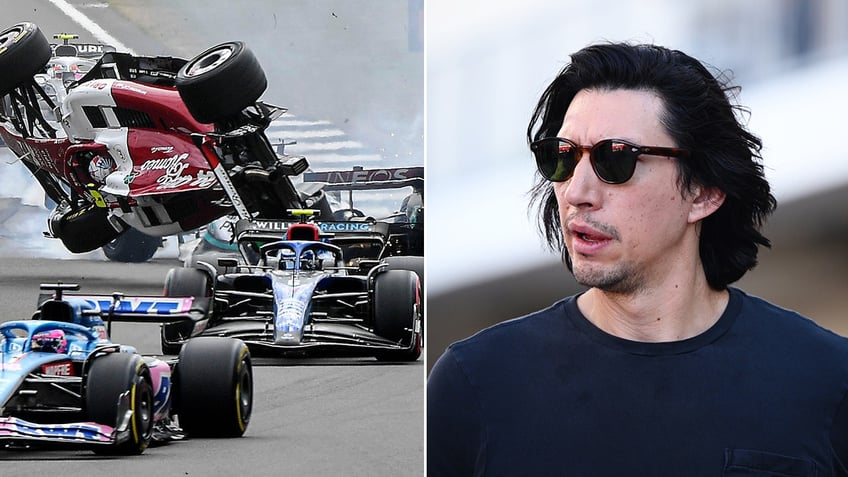 Adam Driver and a Ferrari car crash