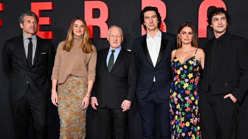 Adam Driver and the cast of Ferrari