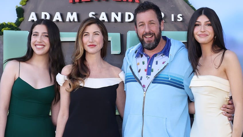 Adam Sandler and his family at the premiere of Leo