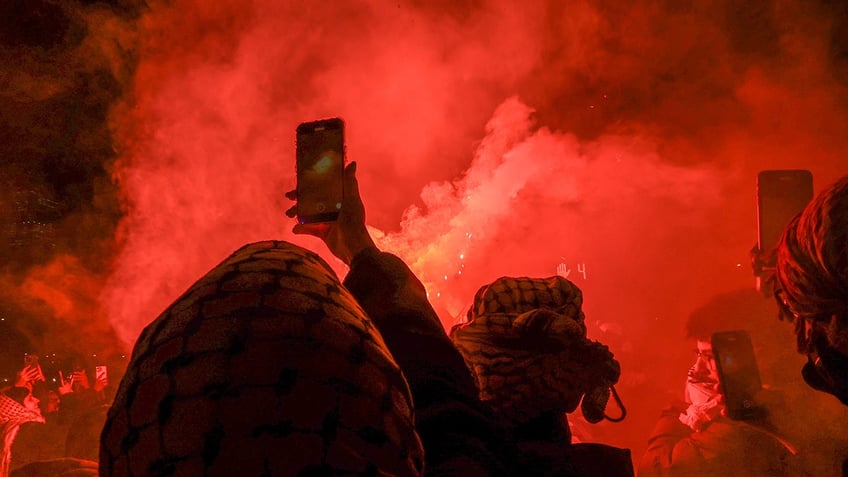 NYU protesters recording