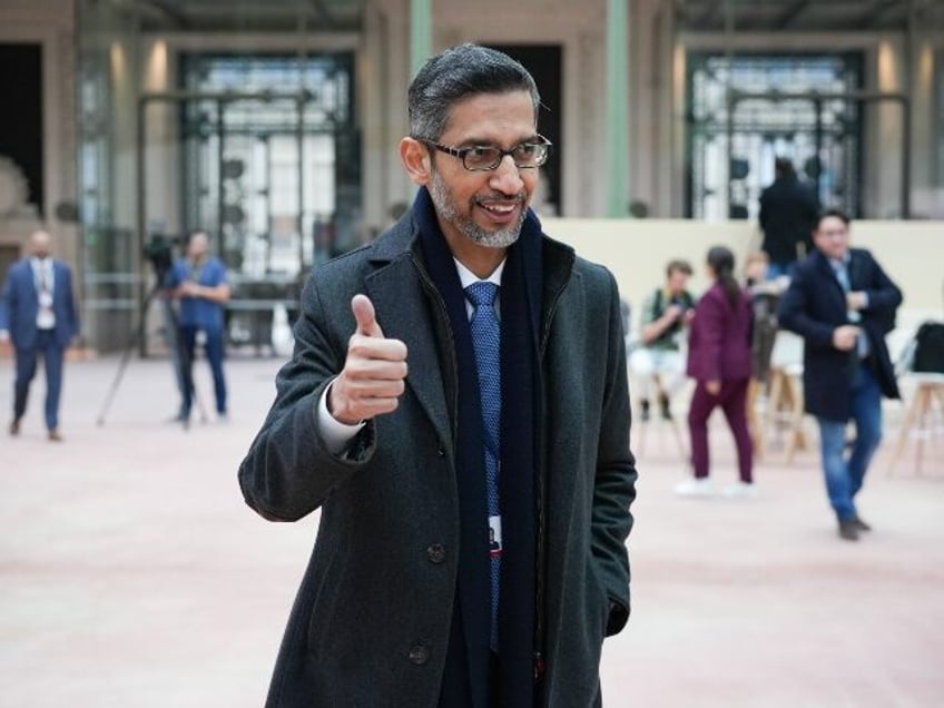 Google chief Sundar Pichai gives a thumbs up