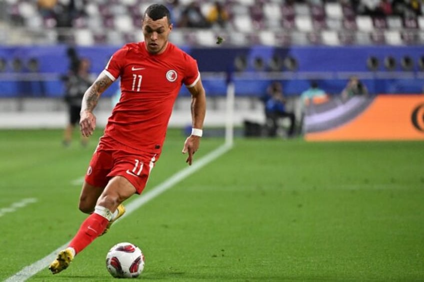 Everton Camargo in action for Hong Kong at the Asian Cup