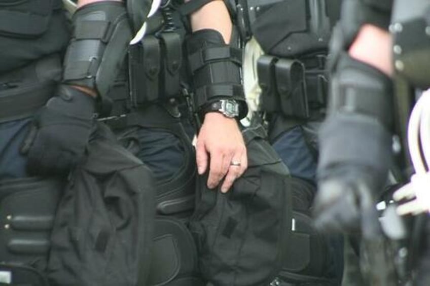 Riot police at the US Capitol