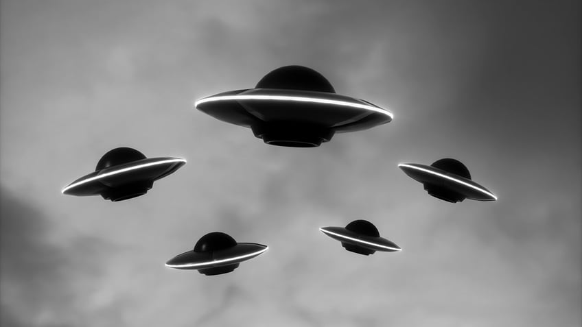 UFOs flying