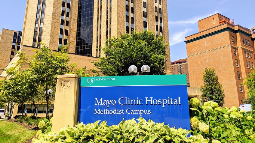 Rochester, Minnesota, August 2, 2019 - The Mayo Clinic nonprofit Hospital Methodist Campus located in Rochester Minnesota USA