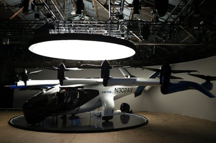 Archer Aviation's Midnight aircraft is seen in New York on April 17, 2025