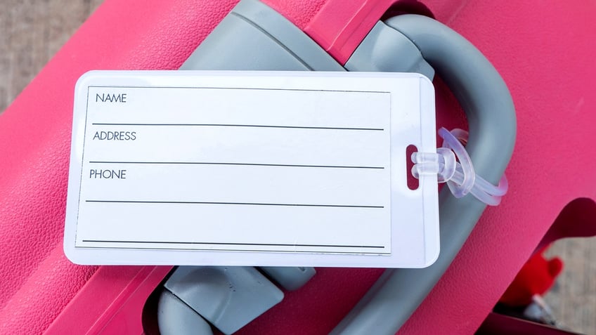 private information on luggage tag