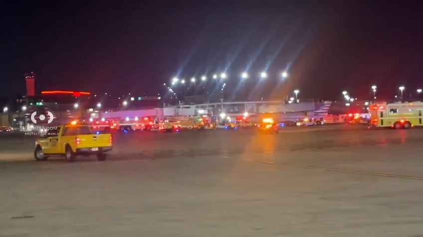 first responders attend incident at airport