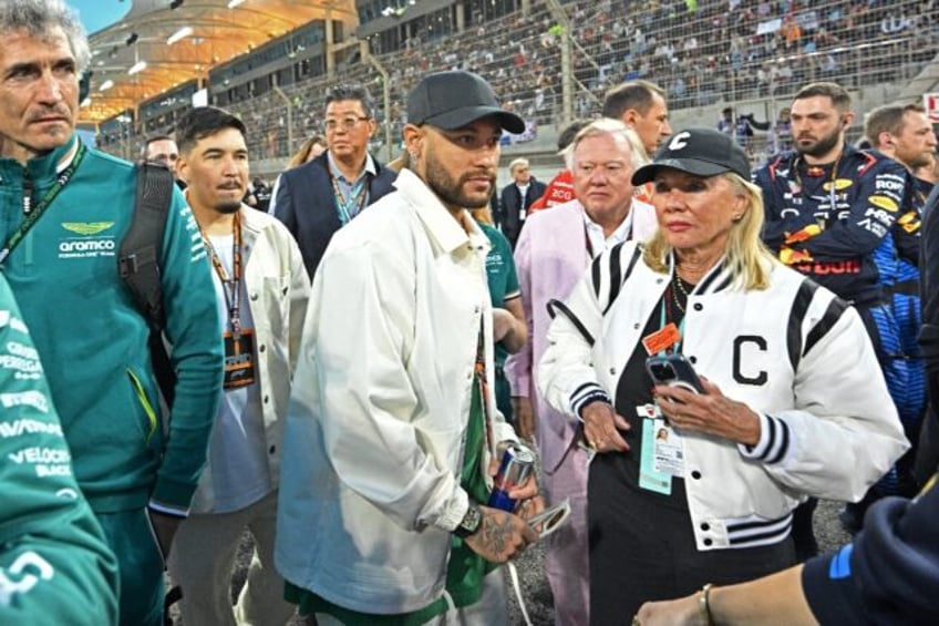 Sidelined Neymar on the grid at the Bahrain Grand Prix in March