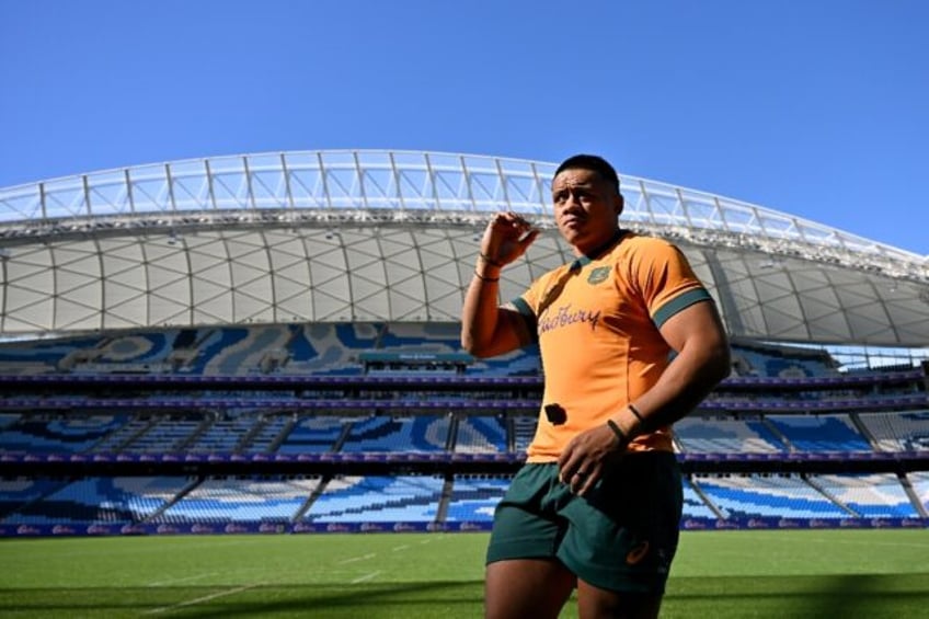 Australia's captain Allan Alaalatoa training ahead of meeting Georgia in Sydney