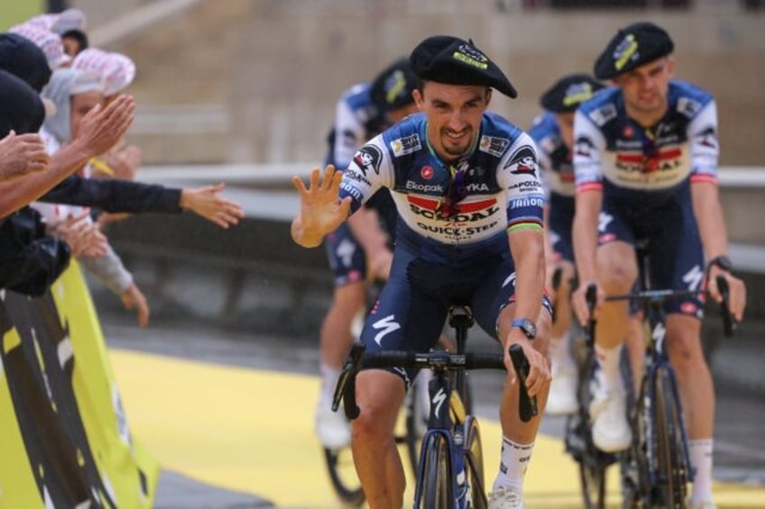 Julian Alaphilippe (front) is popular with cycling fans