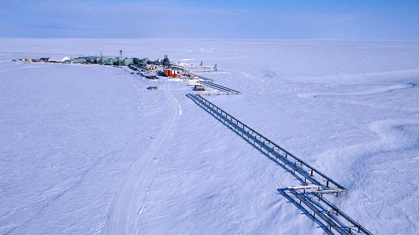 An oil facility in the Arctic National Wildlife Refuge of Alaska