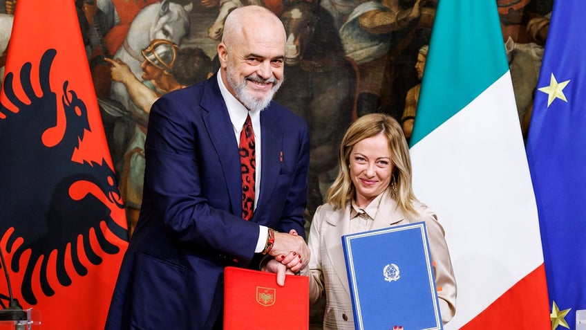 Edi Rama and Giorgia Meloni