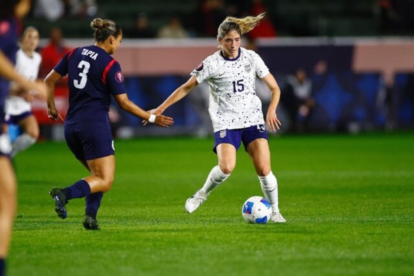 Korbin Albert of the United States in action during the 2024 Concacaf Women's Gold Cup aga