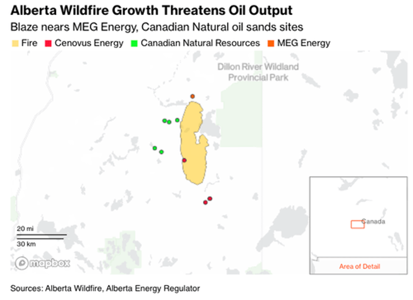 alberta wildfires threaten oil sands output energy experts closely monitoring inferno