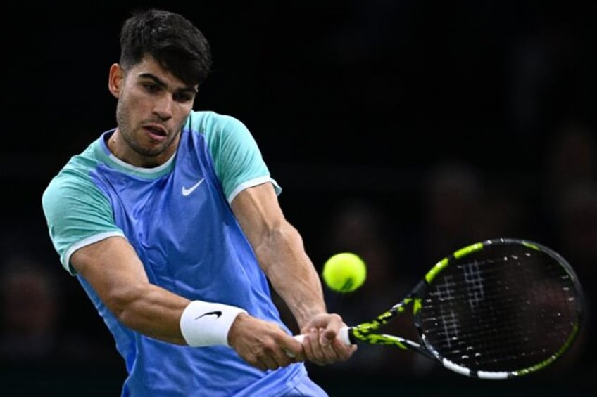 Carlos Alcaraz won his opener at the Paris Masters 7-5, 6-1