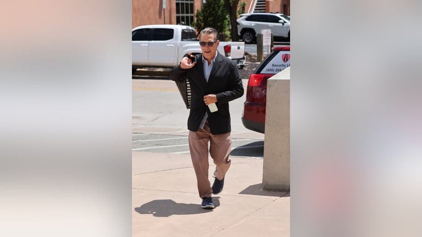 Stephen Baldwin, exits the First Judicial District Court in Santa Fe, New Mexico on Thursday, July 11, 2024. Witness testimony for Alec Baldwin's involuntary manslaughter continued today for the fatal shooting of "Rust" cinematographer Halyna Hutchins.