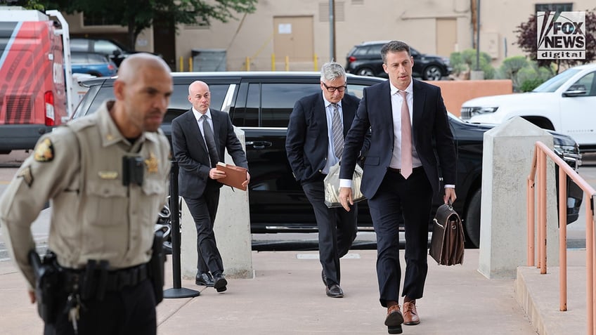 Alec Baldwin arrives at the First Judicial District Court in Santa Fe, New Mexico