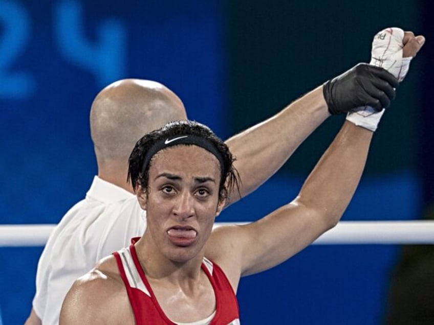 ARIS, FRANCE - AUGUST 09: Imane Khelif of Team Algeria celebrates as she wins gold medal a