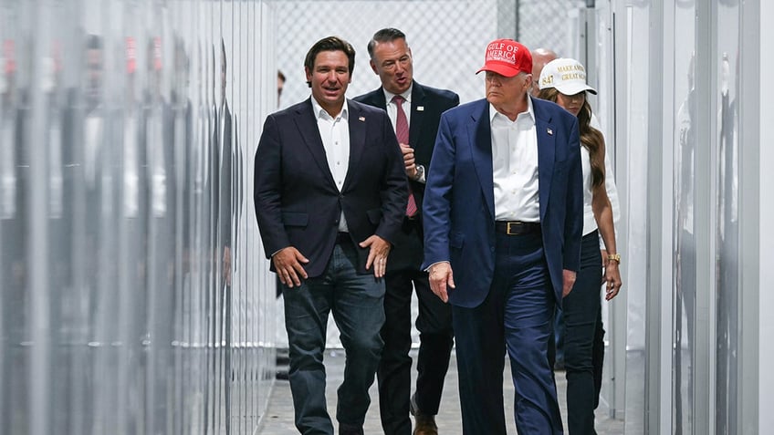 Donald Trump, Kristi Noem, and Ron DeSantis tour Alligator Alcatraz