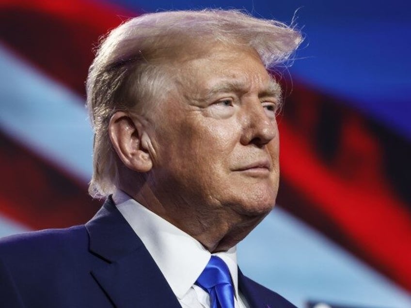 WASHINGTON, DC - SEPTEMBER 15: Republican presidential candidate former President Donald Trump speaks at the Pray Vote Stand Summit at the Omni Shoreham Hotel on September 15, 2023 in Washington, DC. The summit featured remarks from multiple 2024 Republican Presidential candidates making their case to the conservative audience members. (Anna …