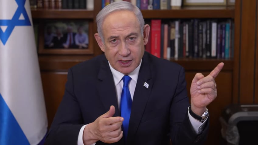 Benjamin Netanyahu speaking out against the ICC