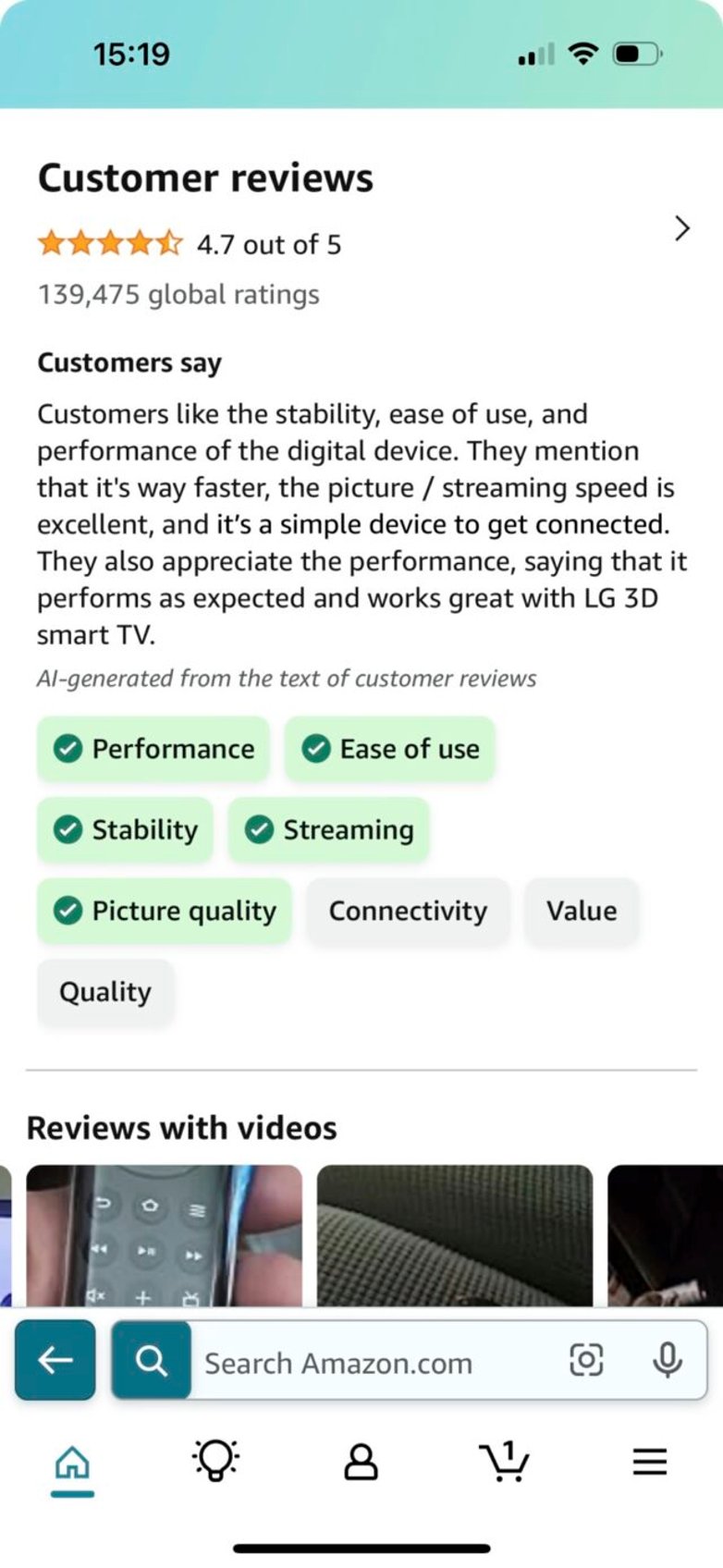 amazon is rolling out a generative ai feature that summarizes product reviews