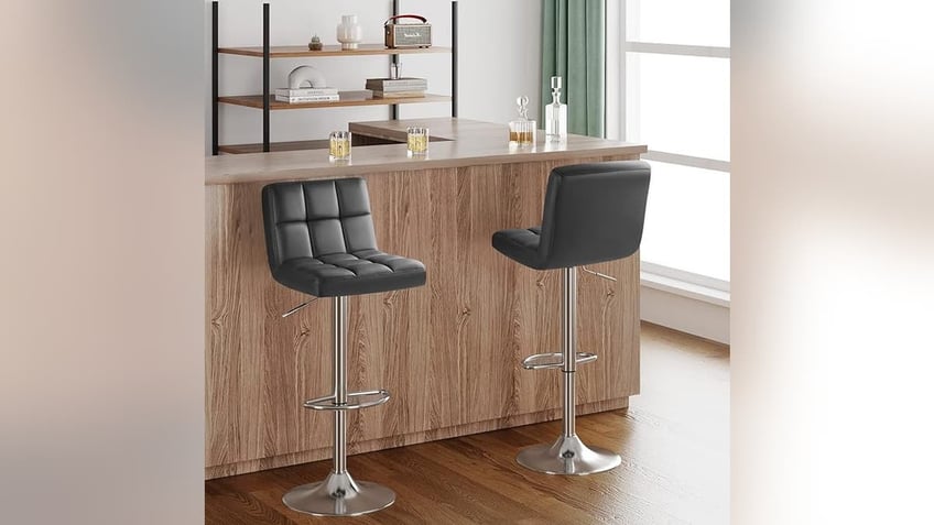 Swivel completely around with these vintage stools. 
