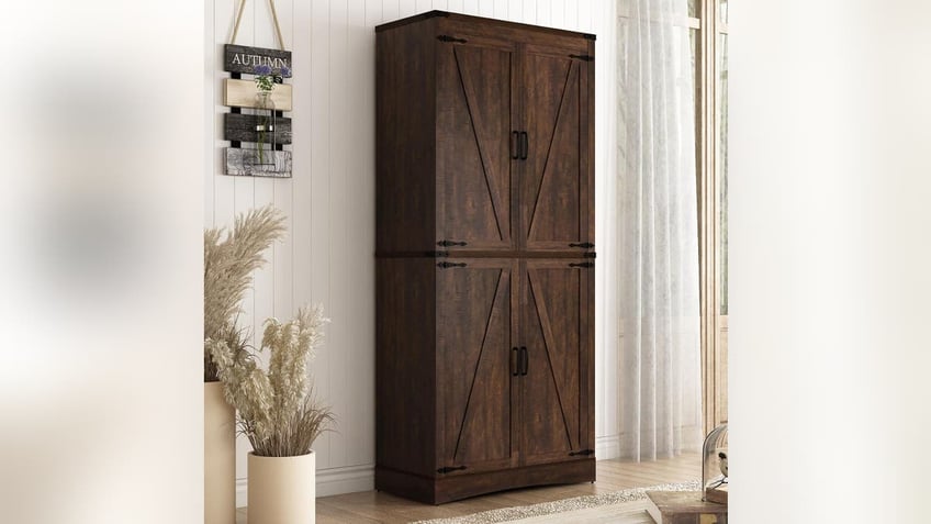 Easily add storage to your dining room with a hutch. 