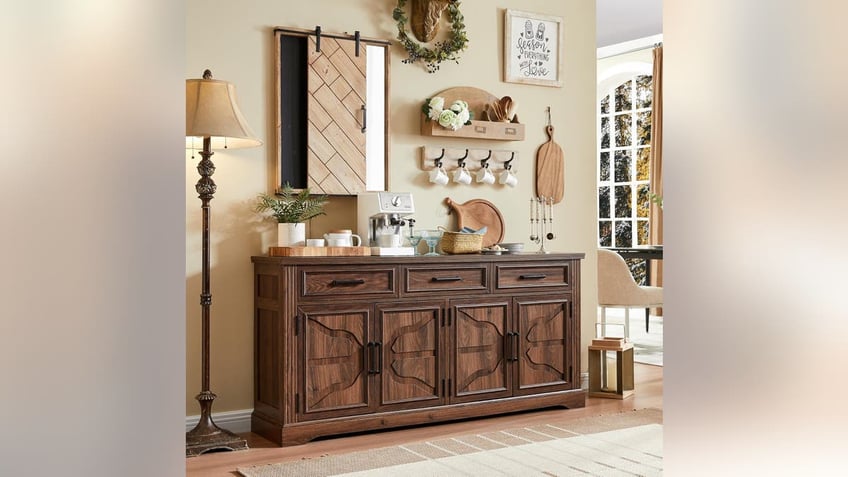 Buffet tables are great for storage and displaying food. 
