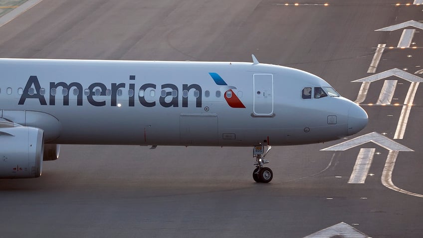 American Airlines Airbus A321 airplane taxis