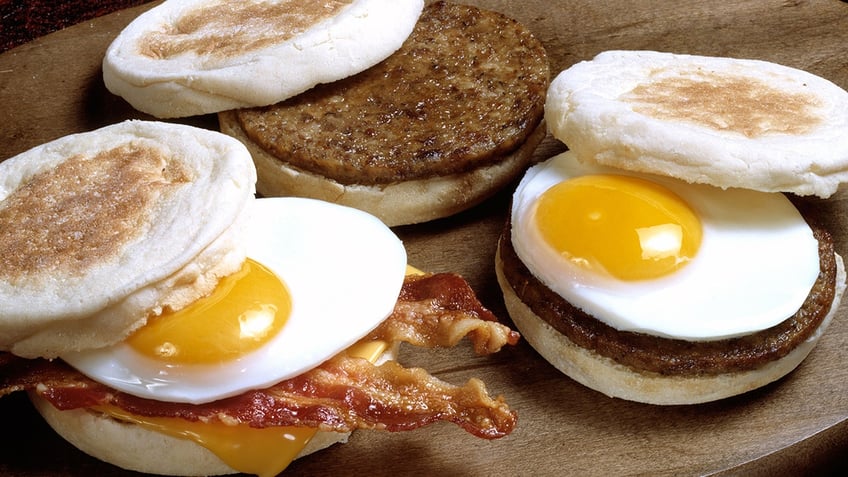 Eggs on English muffins