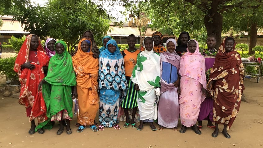 women wearing traditional Nuba clothing