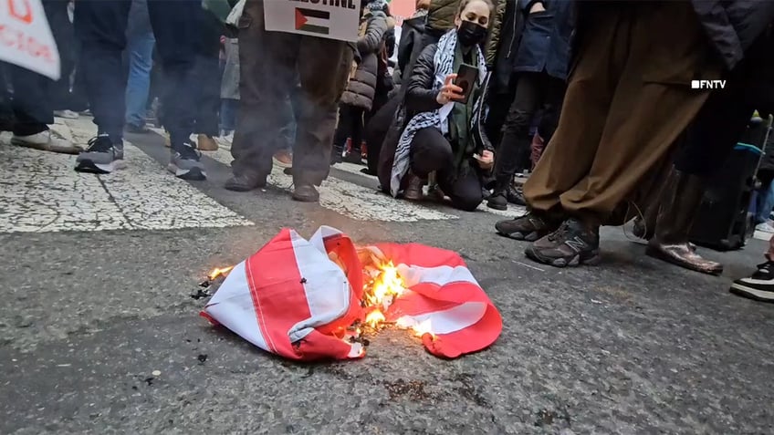 Burning American Flag